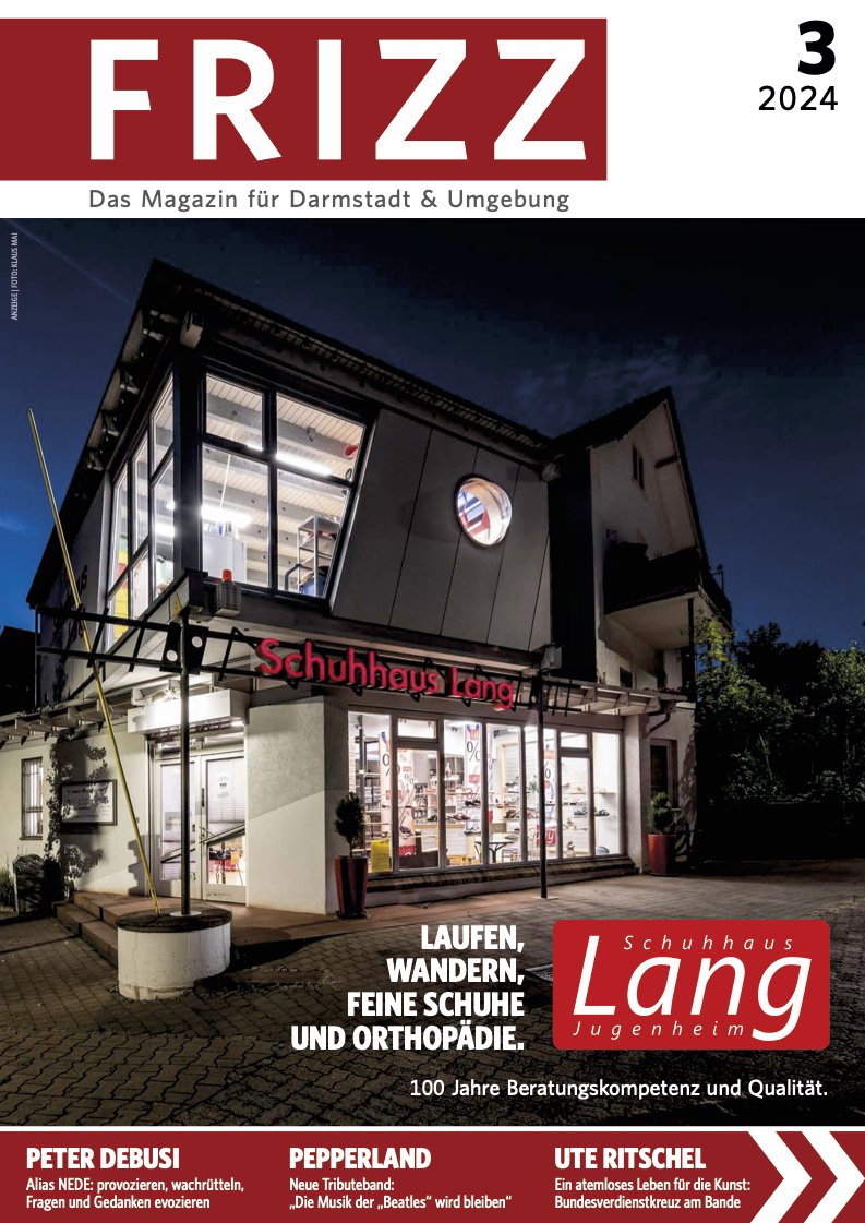 Das Stadt- und Kulturmagazin für Darmstadt und Rhein-Main-Neckar erscheint seit April 1983 monatlich und kostenlos zum Mitnehmen. Aus der Stadt, für die Stadt - von Darmstädtern für Darmstädter.